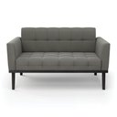 Ver imagem 5 de Sofá Namoradeira 2 Lugares Base de Madeira Preto Elisa Suede Grafite D03 - D'Rossi