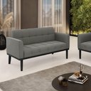 Ver imagem 6 de Sofá Namoradeira 2 Lugares Base de Madeira Preto Elisa Suede Grafite D03 - D'Rossi