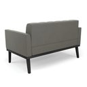 Ver imagem 3 de Sofá Namoradeira 2 Lugares Base de Madeira Preto Elisa Suede Grafite D03 - D'Rossi