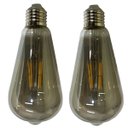 Ver imagem 1 de Lampada Led 30w Multi Filamento Vintage Fume Kit 2 Uni Iluminaçao Casa Quarto Sala Decoraçao Seguran