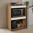 Ver imagem 2 de Balcão Cooktop Ariana sem Porta 1 Prateleira MDP 75cm Amêndoa e Branco