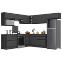 Ver imagem 3 de Armário de Cozinha Completa de Canto com Rodapé Veneza Multimóveis Mp2106.895 Preto