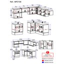Ver imagem 5 de Armário de Cozinha Completa de Canto com Rodapé Veneza Multimóveis Mp2106.895 Preto