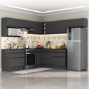 Ver imagem 2 de Armário de Cozinha Completa de Canto com Rodapé Veneza Multimóveis Mp2106.895 Preto