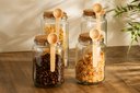 Ver imagem 5 de Pote de Vidro com Tampa Rolha Cortiça e Colher Bambu 650ml