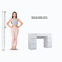 Ver mais imagens de Penteadeira Ditália C/cadeira + Espelho Redondo Pe-100 Cor:branco