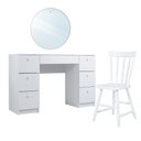 Ver imagem 2 de Penteadeira Ditália C/cadeira + Espelho Redondo Pe-100 Cor:branco