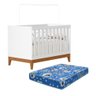 Berço Americano Mini Cama Flip Branco Fosco com Colchão Baby Physical - Reller Móveis - 2