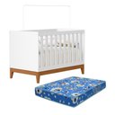 Ver imagem 2 de Berço Americano Mini Cama Flip Branco Fosco com Colchão Baby Physical - Reller Móveis