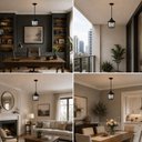 Ver imagem 5 de Kit 4 Luminárias Pendente Teto 40cm Preto Heritag Dital Bivolt Lustre Cozinha Sacada Externa e