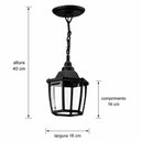 Ver imagem 6 de Kit 4 Luminárias Pendente Teto 40cm Preto Heritag Dital Bivolt Lustre Cozinha Sacada Externa e