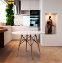 Ver imagem 3 de Mesa de Jantar Redonda Eiffel Eames 110cm Tampo Madeira Branco