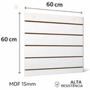 Ver imagem 3 de Kit 0,61x0,61 Painel Canaletado Mdf Branco 5 Ganchos Incluso - Branco