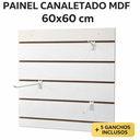Ver imagem 6 de Kit 0,61x0,61 Painel Canaletado Mdf Branco 5 Ganchos Incluso - Branco
