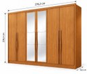 Ver imagem 6 de Guarda-Roupa Casal em MDF 6 Portas 6 Gavetas com Espelho Reno Marrom/Cinamomo