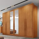 Ver imagem 1 de Guarda-Roupa Casal em MDF 6 Portas 6 Gavetas com Espelho Reno Marrom/Cinamomo