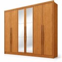 Ver imagem 4 de Guarda-Roupa Casal em MDF 6 Portas 6 Gavetas com Espelho Reno Marrom/Cinamomo