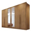 Ver imagem 3 de Guarda-Roupa Casal em MDF 6 Portas 6 Gavetas com Espelho Reno Marrom/Cumaru