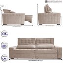 Ver imagem 2 de Sofá Retrátil e Reclinável 3,15m Cama inBox Big Star com SoftGel D40 Velupluma Bege