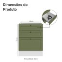 Ver imagem 2 de Balcão de Cozinha 60 cm 3 Gavetas (sem Tampo) Branco/Verde Vik Madesa