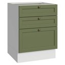 Ver imagem 1 de Balcão de Cozinha 60 cm 3 Gavetas (sem Tampo) Branco/Verde Vik Madesa
