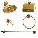 Ver imagem 2 de Kit Acessórios P/ Banheiro Aço Inox 6 Peças Reto Dourado