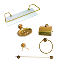 Ver imagem 1 de Kit Acessórios P/ Banheiro Aço Inox 6 Peças Reto Dourado