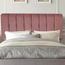 Ver imagem 1 de Painel Estofado Luxo Botão Kiara 195cm King Size para Cama Box Suede Rose - Gat Magazine