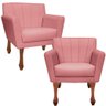 Kit Recamier Sofá Divã Clinica 140 + 2 Poltrona Iza Retro:Suede rose - 4