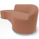 Ver imagem 5 de Sofá 3 Lugares Curvo Sala de Estar Living Firenze Direito D02 Veludo Marrom Canela 180 cm C-276 - Ly