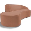 Ver imagem 7 de Sofá 3 Lugares Curvo Sala de Estar Living Firenze Direito D02 Veludo Marrom Canela 180 cm C-276 - Ly