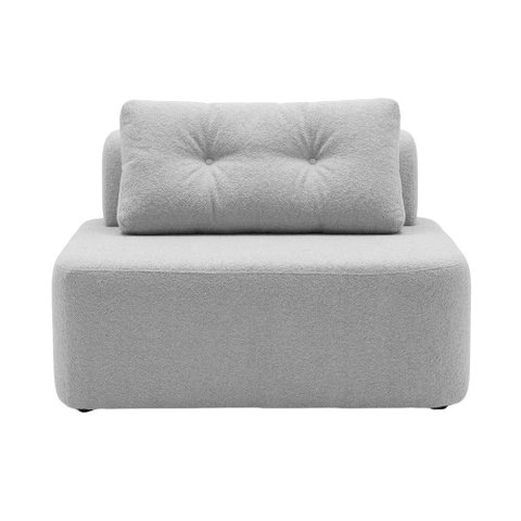 Sofá Modular Cielo 100cm Recepção Loja Sala de Estar Bouclê Cinza Claro - Montanari's Decor