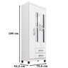 Guarda Roupa Solteiro 3p com Espelho 3566 Branco Flex Incc - 4