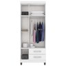 Guarda Roupa Solteiro 3p com Espelho 3566 Branco Flex Incc - 6