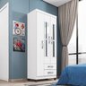 Guarda Roupa Solteiro 3p com Espelho 3566 Branco Flex Incc - 7