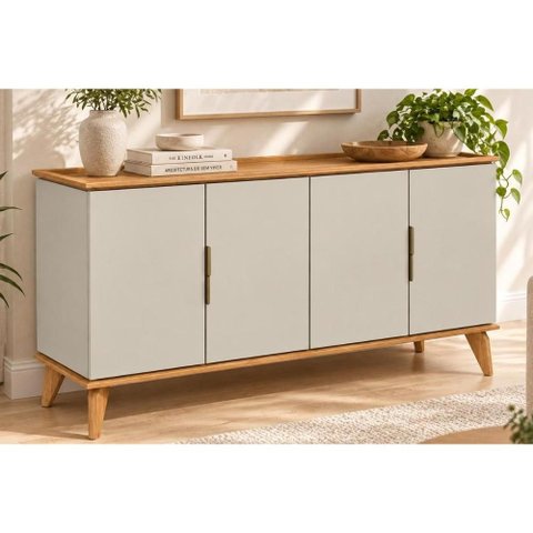 Aparador Sala Evora c/4 Portas 160cm Canela Linea