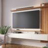 Painel Tv 70 Pol 180cm Bancada Suspensa Ripado Luca Off White Matte/freijó C04 - D'rossi - 1