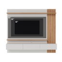 Ver imagem 6 de Painel Tv 70 Pol 180cm Bancada Suspensa Ripado Luca Off White Matte/freijó C04 - D’Rossi
