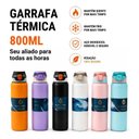 Ver imagem 5 de Garrafa Térmica Ms-968 800ml Isolada Canudo Squeeze Quente e Frio:Variado