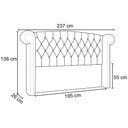 Ver imagem 4 de Cabeceira Cama Box Casal King 195cm Provença com Calçadeira Vêneto P02 Veludo Cinza - Mpozenato