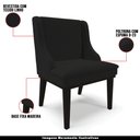 Ver imagem 4 de Kit 2 Poltronas Decorativas Base Fixa de Madeira Firenze Linho Preto - Gran Belo