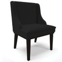 Ver imagem 6 de Kit 2 Poltronas Decorativas Base Fixa de Madeira Firenze Linho Preto - Gran Belo