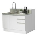 Ver mais imagens de Ilha de Cozinha com Bancada e Balcão 120 Cm Branco Glamy Madesa Branco