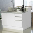 Ver imagem 1 de Ilha de Cozinha com Bancada e Balcão 120 Cm Branco Glamy Madesa Branco
