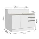 Ver imagem 7 de Ilha de Cozinha com Bancada e Balcão 120 Cm Branco Glamy Madesa Branco