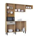 Ver imagem 5 de Cozinha Compacta 8 Portas 1 Gaveta Dora Yescasa Amarelo/Damasco/Offwhite
