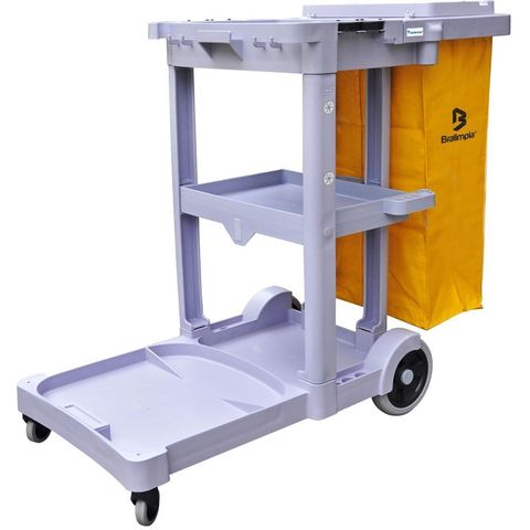 Carro de Limpeza Funcional América Amarelo - Cf2005 - Bralimpia Carro Funcional América - Cf2005 - B