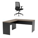 Ver imagem 3 de Mesa de Escritório em L 160x60cm + Cadeira Ergonômica Reclinável com Apoio Lombar,Pistão Classe 4