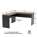 Ver imagem 4 de Mesa de Escritório em L 160x60cm + Cadeira Ergonômica Reclinável com Apoio Lombar,Pistão Classe 4