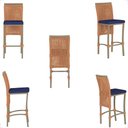 Ver imagem 5 de Mesa Bistrô e 4 Banquetas Roma Fendi Corda Náutica Estofado 10 Trama Original
